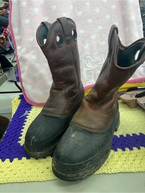 Georgia mud dog steel toe leather men work boot size 9.5M
